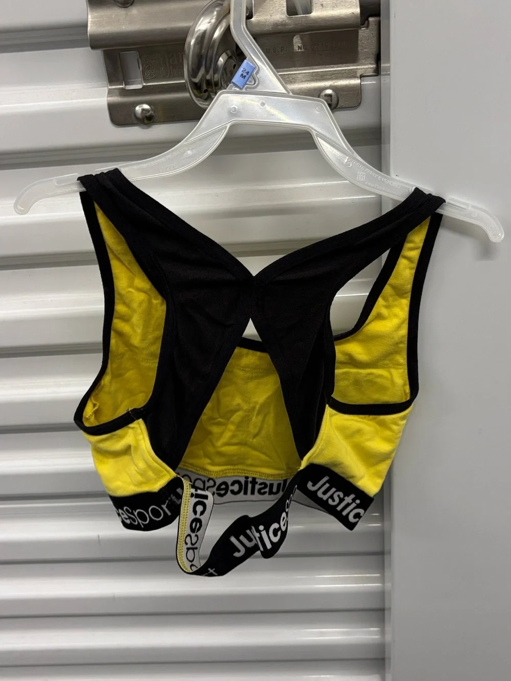 Justice Sport Girls' Yellow Daisy & Black Patterned Active Sports Bras - 2-Pack